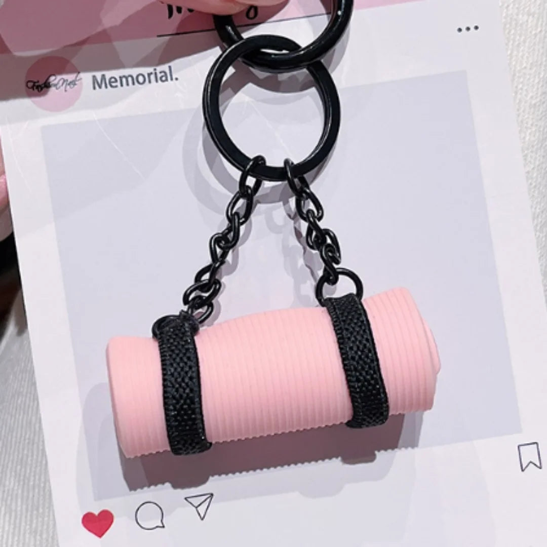 Clean Fit Gym Keychain Charm -- Pink Pink