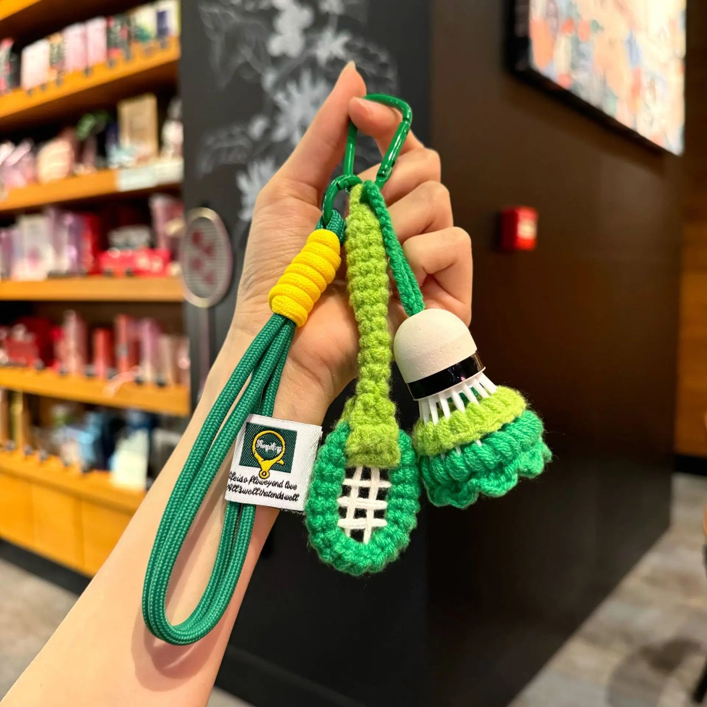 Badminton Knitted Pendant Keychain