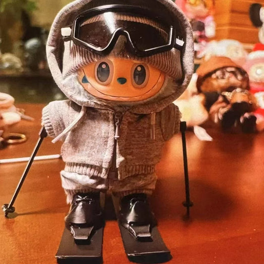 Labubu Doll Winter Snow Resort Skiing Clothes