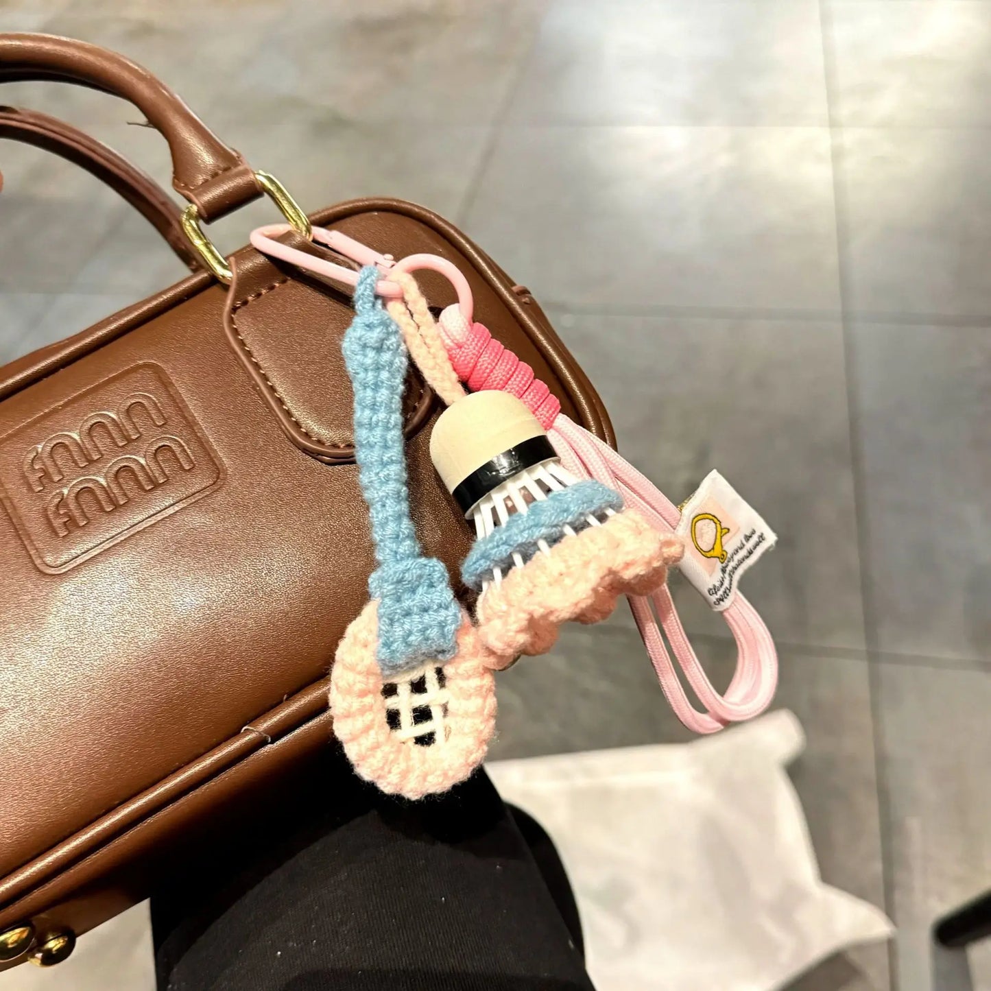 Badminton Knitted Pendant Keychain