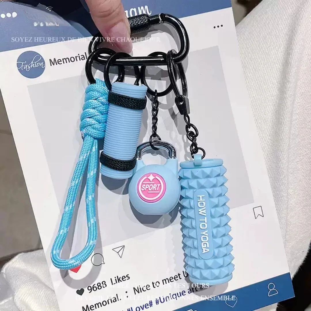 Clean Fit Gym Keychain Charm - Baby Blue