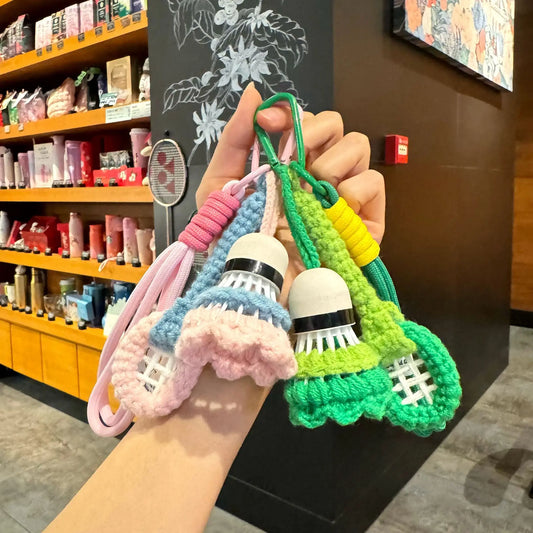 Badminton Knitted Pendant Keychain