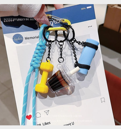 Clean Fit Gym Keychain Charm - Baby Blue