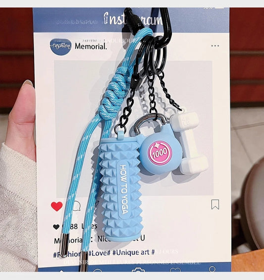 Clean Fit Gym Keychain Charm - Baby Blue