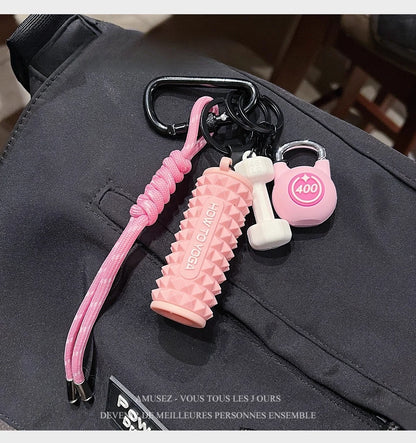 Clean Fit Gym Keychain Charm -- Pink Pink